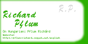 richard pflum business card